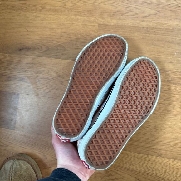 Women's Vans Rose Smoke Tan Classic Slip-On Checkerboard Sneakers Shoes Sz 6.5 - Picture 5 of 7